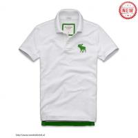 heren abercrombie and fitch korte polo t-shirt wit groen moose logo Factory Prijs 4xdd4217